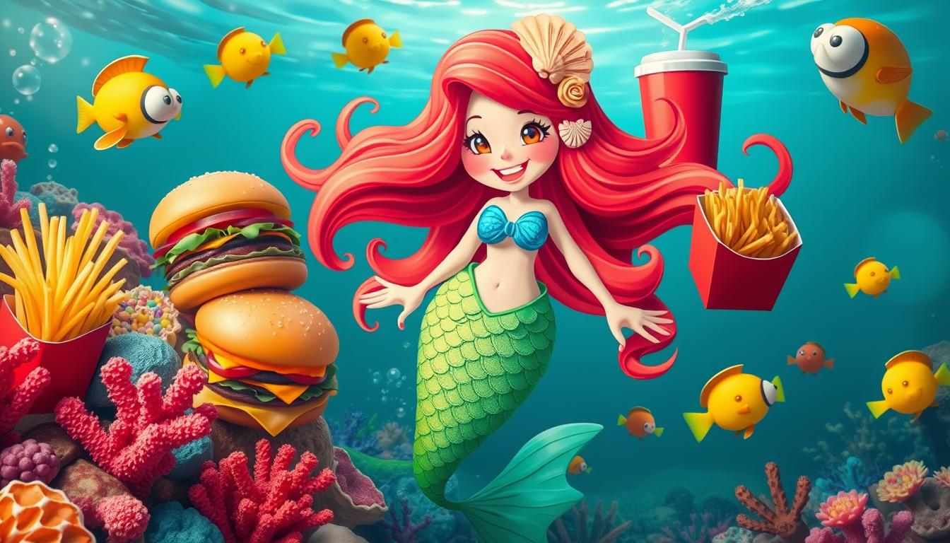 Mermaid Fast Food Mascot: Splash into Flavor!