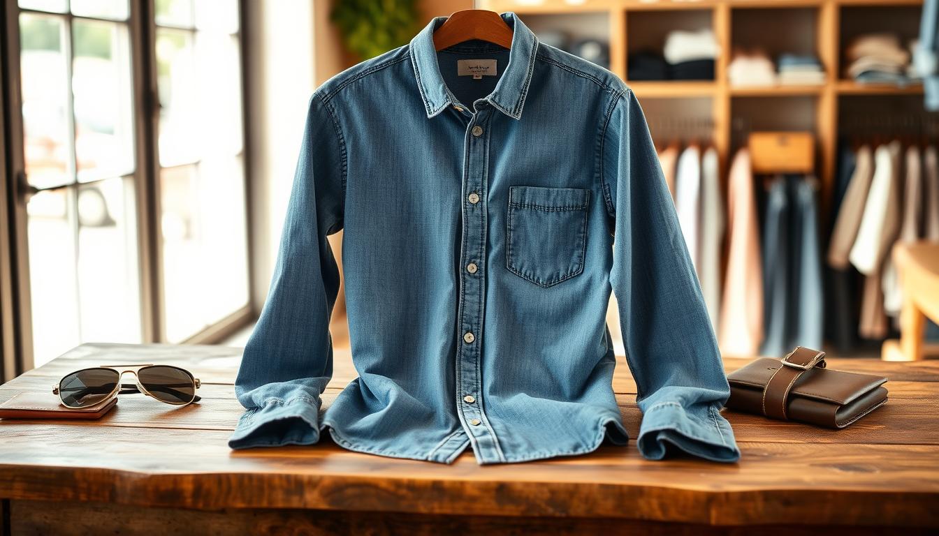 shop denim chambray shirt on sale