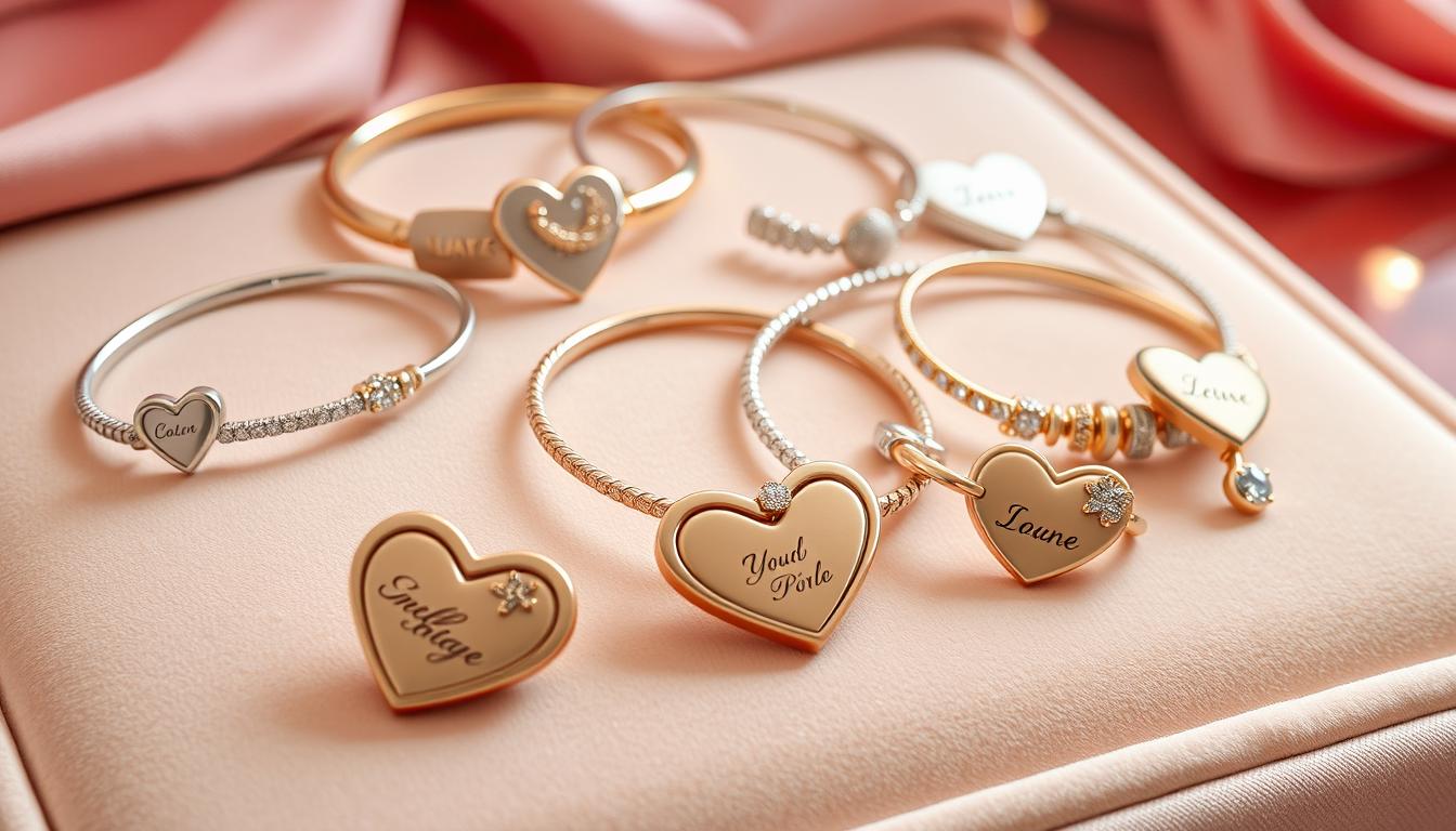 shop personalized heart bracelets